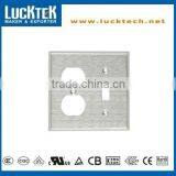2 Gang Toggle and Receptacle Combination Metal Wall Plates