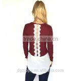 Crimson and Cream Vintage Embroider Top Wholesale Lady Blouse thumbnail-2