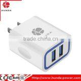 HUNDA Factory OEM 2 USB Port Slim 5V 2.4A High Speed Cell Phone Charger-white thumbnail-2