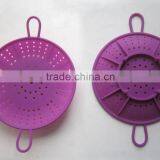 Silicone Kitchen Utensils Heat Resistant Silicone Colander Streamer With Handles thumbnail-1