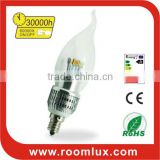 customized E27/E14 LED candle lamp candelabra light 5W Dia35X140mm