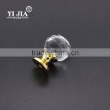 25 mm Clear Brass Fancy Antique Furniture Crystal Cabinet Handles