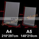L Shape Plastic Menu Holder /menu Stand a5 Size