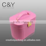 Princess pink style leather jewelry gift box with lock