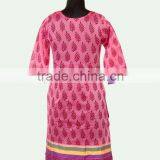 Chanderi Cotton Kurti/ Codding Embroidery Kurti thumbnail-4