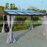 Hard Top Sun Shelter Polycarbonate BBQ Gazebo With Mosquito Netting 10x12 ft thumbnail-1