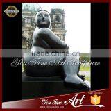 Life Size Bronze Fat Thinking Woman Statue thumbnail-1