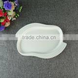 White Porcelain Unique Shaped Dessert Plates thumbnail-1