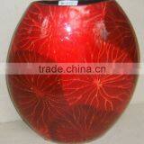 High quality best selling lacquer red vase from vietnam