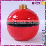Funny Round Red Ceramic Christmas Cookie Jar thumbnail-3