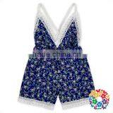 Summer New Boutique Outfits Baby V-neck Playsuit Romper Backless Floral Fabric Jersey Jumpsuit Kid thumbnail-4