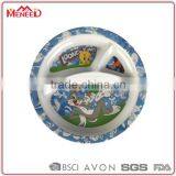 BPA Free Lovely Cartoon Print Plastic 3 Sections Kids Melamine Divided Plate thumbnail-1