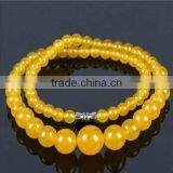 18 Inches 6-14mm Round Yellow Jade Necklace thumbnail-2