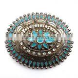 Antique Looking Fashion Hot Sale Embellished Buckle for Belts, Zinc Alloy Material Buckle With Paint Injection and Rhinestones thumbnail-1