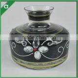 Black Flower Glass Bottle for 100ml Reed Diffuser Oil With Glass Stopper