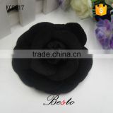 Vintage ladies black corduroy shoe rose flower for sandal