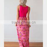 2017 Newest Bright Colour Mommy and me Patchwork Long Dress thumbnail-3