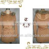 Long Wool Overcoat With Hood Fur thumbnail-1