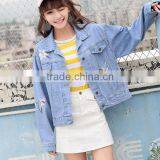 Zm35754a Girls Short Coat Model New Style Casual Denim Jacket for Autumn thumbnail-2