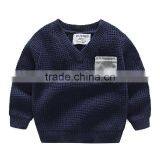 S33470W New Boy Sweaters Cotton Top Warm Knitted V-neck Sweater thumbnail-2