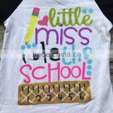 Baby Girls Cotton Raglans Girls Little Miss Rule the School Raglans Baby Girls Back to School Cotton Raglans Ruffle Sleeve thumbnail-2
