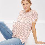 Cute Loose Meternity Technical Pregnant Girl Delivery Pink Stripe Blouse thumbnail-4