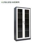 Стальной коммерческий офисный мебельный шкаф для хранения документов с двумя раздвижными стеклянными дверями thumbnail-3