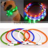 Newest USB Rechargeable Led Dog Pet Flashing Collar Light Up Chargeable Night Safety Necklace Free Size Si Colors Convinient