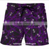 Men Fast Dry Purple Bottle Beach Shorts/ Blue l na Creative Plus Size Beach Shorts With Pockets / Printed Sports Beach Wear