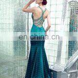 2017 Elegant Crystal Beaded Shealth Mermaid Emerald Green Evening Gown thumbnail-3