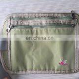 RFID Blocking Three Pocket Beige Color Nylon Passport Holder Belt thumbnail-4