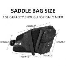 Reflective Rear Cycling Saddle Bag Taillight MTB Rode Bike Large Capacity Bag Bicycle Accessories Pouch thumbnail-4