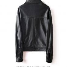 2021NEW FASHION LADIES' GENUINE SHEEPSKIN MOTORCYCLE LEATHER JACKET thumbnail-2