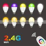 2.4ghz Rgb Wifi Led Light Bulb With Mi.light Color Temperature Adjustable With Android & IOS WiFi Remote Controlling APP