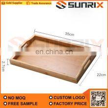 Best Selling Serving Tray Bamboo Wooden Tray With Handles Great for Dinner Trays thumbnail-5