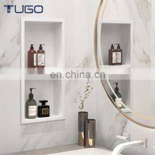 High Quality Black Stainless Steel Gold White Brushed Nickel Bathroom Wall Metal Recessed Niche Shower With Shelf Organize