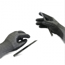 Protection Flexible Grey Work Anticut Pu Coated Glove