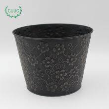 CUUC Embossed Christmas Tin Bucket Flower Pot for Home Decoration thumbnail-3