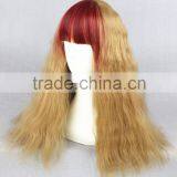 Medium 50cm Red Gold Mixed Curly Cosplay Lolita Synthetic Women Party Wig thumbnail-3