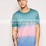 China Alibaba Online Shopping Wholesale Color Block Dip Dyed T-Shirt Custom t shirt Printing For Men