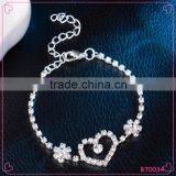 Romantic Heart Shape Bracelet Silver Plated Bracelet for Lover Wedding Gift thumbnail-1