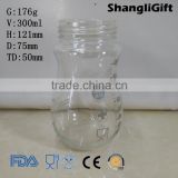 300ml Eco-accetped Custom Designing And Producing Glass Jar Canisters
