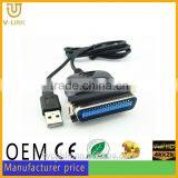 Black Usb 2.0 Parallel Cable Usb to Parallel Printer Cable Driver for Digital Devices thumbnail-3