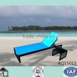 Outdoor Sunbed Sea Lounger with Tea Table Leisure sunbed blue color