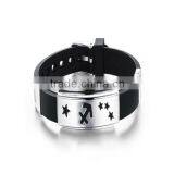 Engrave Metal Plate Silicone Bracelet Stainless Steel thumbnail-5