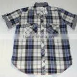 fashion design 100% cotton short sleeve yarn dyed shirt