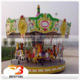Beston outdoor playground equipment merry-go-round, Mini carousel horse for sale
