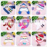 Kids Winter Hats With Pom Poms Knitted Hat Scarf Gloves Set thumbnail-2