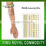 Waterproof Body Jewerly Gold Foil Metallic Temporary Tattoo