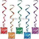 Multi Color Glitz Birthday Hanging Swirl Party Celebration Decoration thumbnail-1